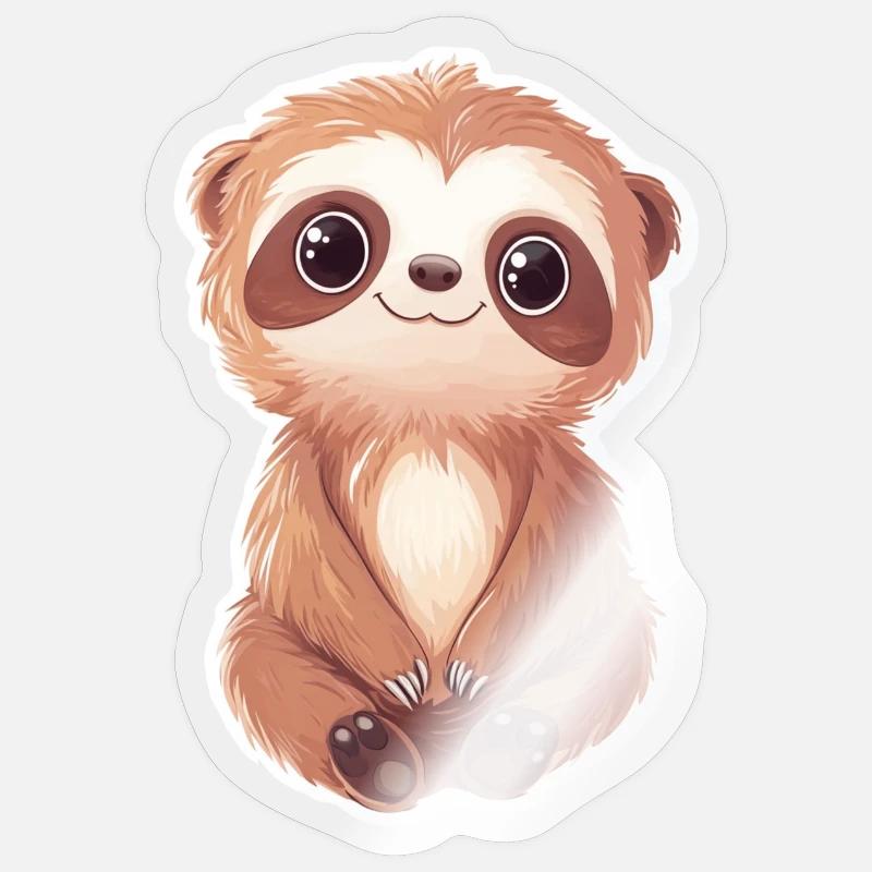 Faultier - Sticker Größe S (10 x 10 cm) - Transparent glänzend
