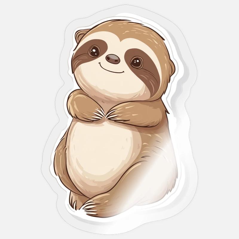 Faultier - Sticker Größe S (10 x 10 cm) - Transparent glänzend