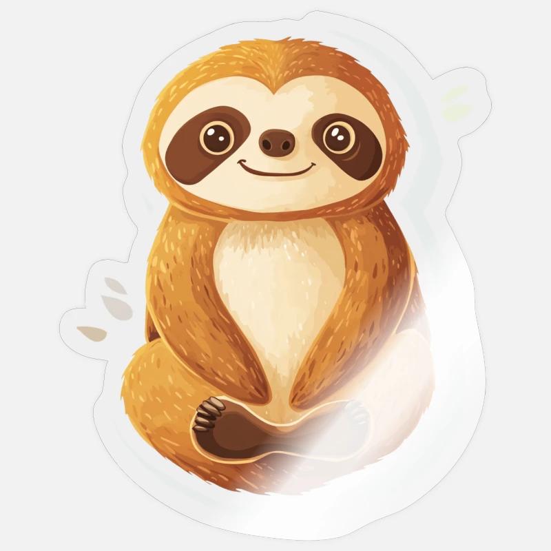 Faultier - Sticker Größe S (10 x 10 cm) - Transparent glänzend
