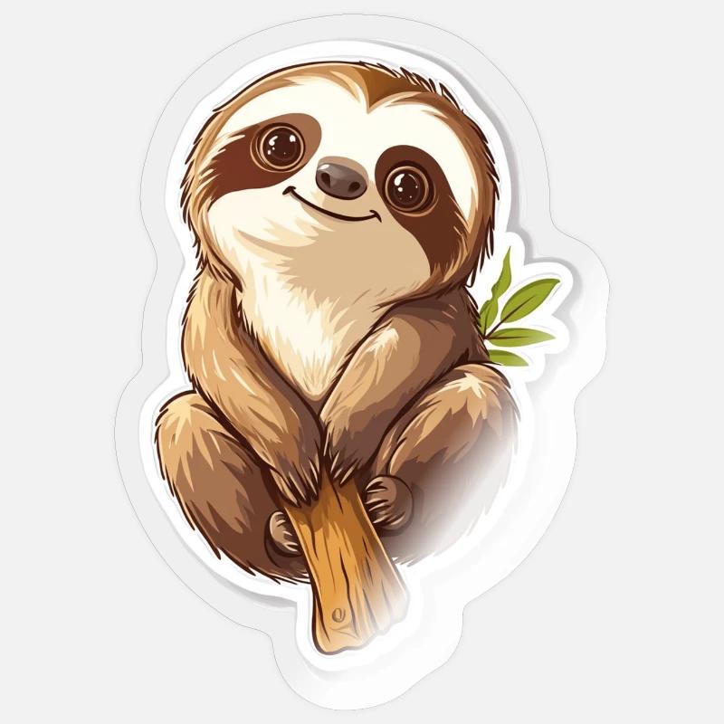 Sloth - Sticker size S (10 x 10 cm) - transparent glossy