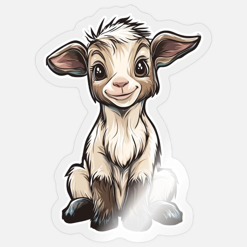 Chèvre - Sticker taille S (10 x 10 cm) - brillant transparent