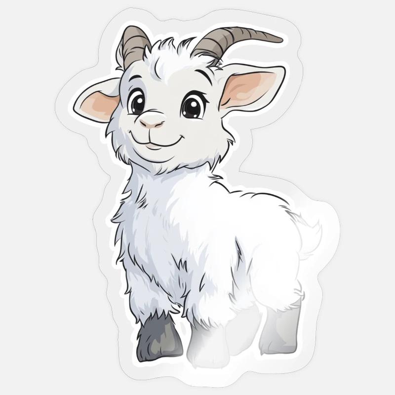 Chèvre - Sticker taille S (10 x 10 cm) - brillant transparent