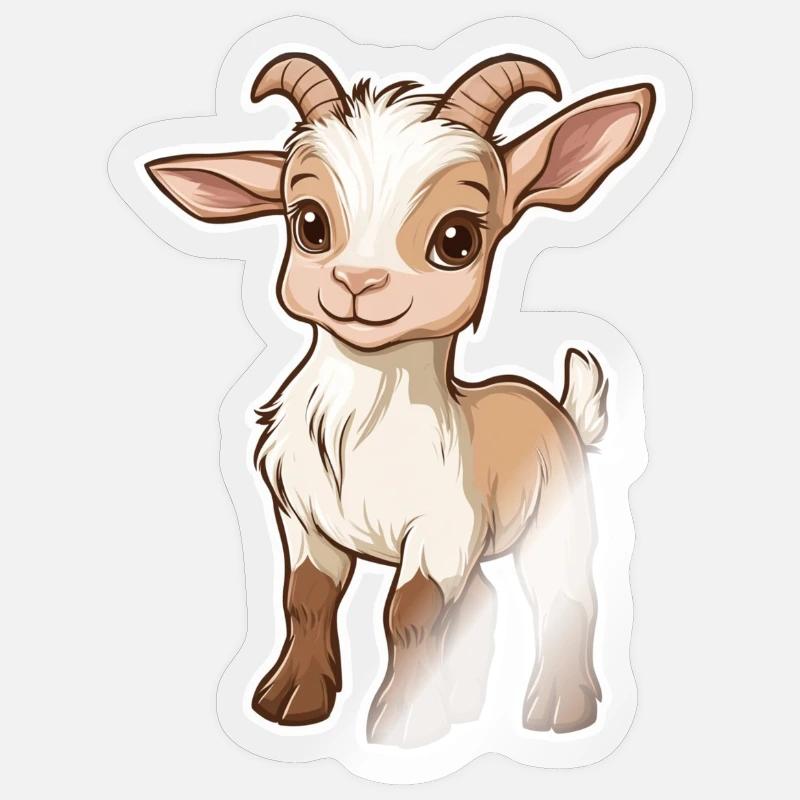 Chèvre - Sticker taille S (10 x 10 cm) - brillant transparent