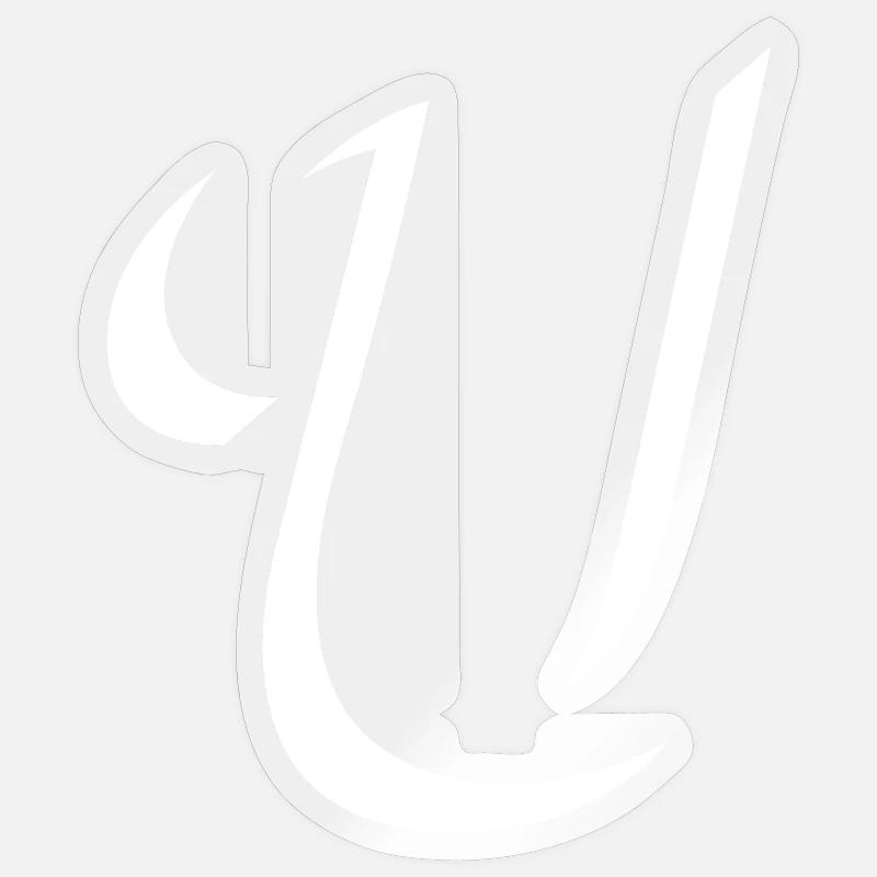 Elegant Letter U pattern with dynamic shape Sticker size S (10 x 10 cm)