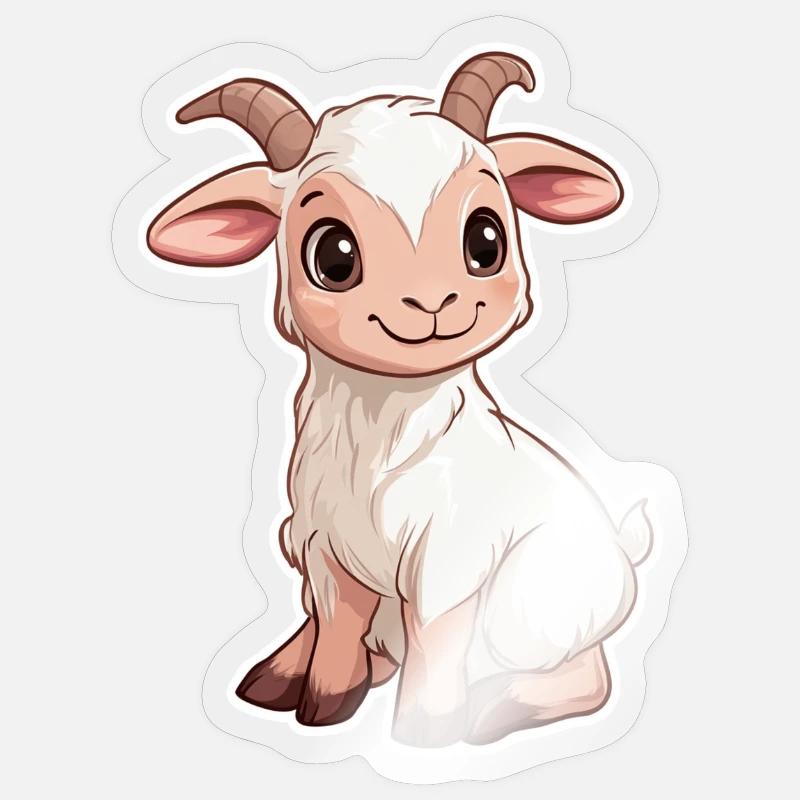 Ziege - Sticker Größe S (10 x 10 cm) - Transparent glänzend