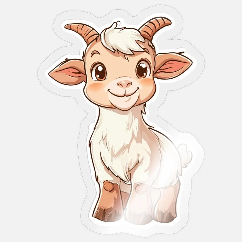 Ziege - Sticker Größe S (10 x 10 cm) - Transparent glänzend