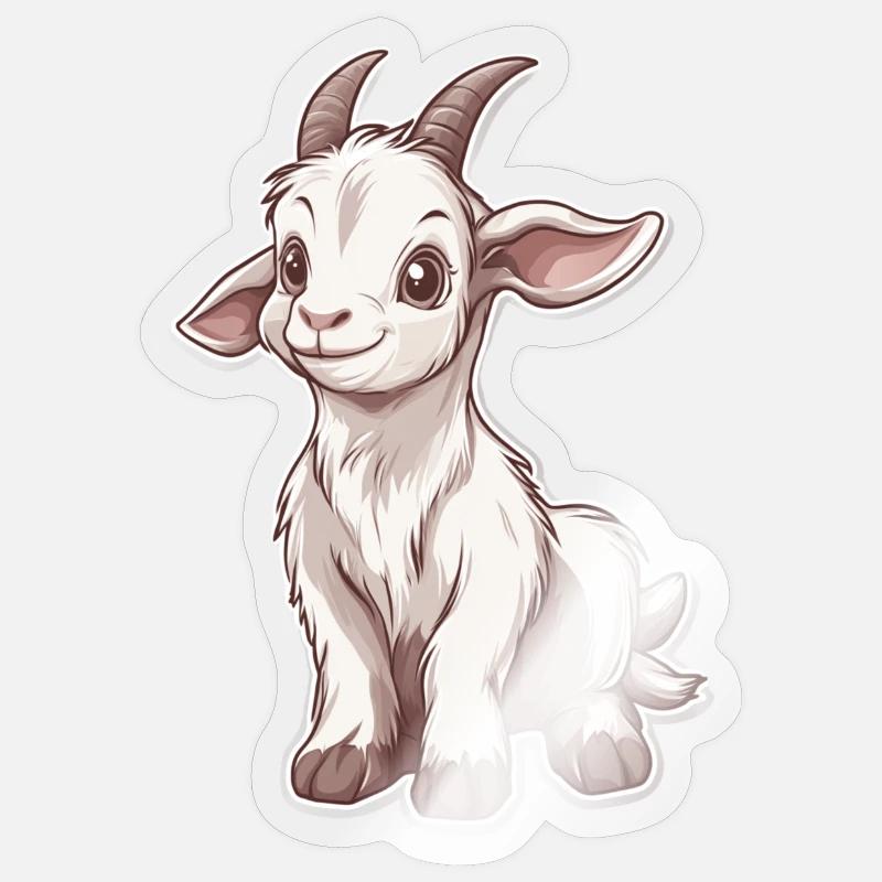 Chèvre - Sticker taille S (10 x 10 cm) - brillant transparent