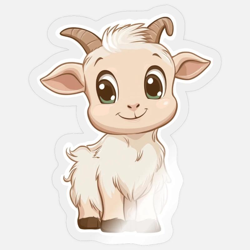 Chèvre - Sticker taille S (10 x 10 cm) - brillant transparent