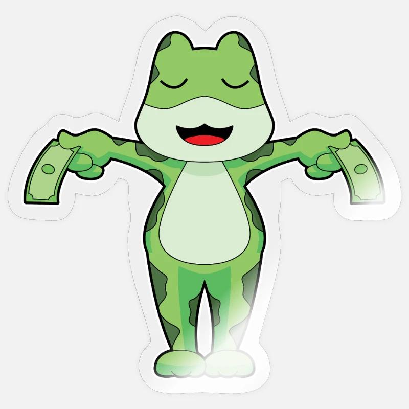 Frosch Banknote - Sticker Größe S (10 x 10 cm) - Transparent glänzend