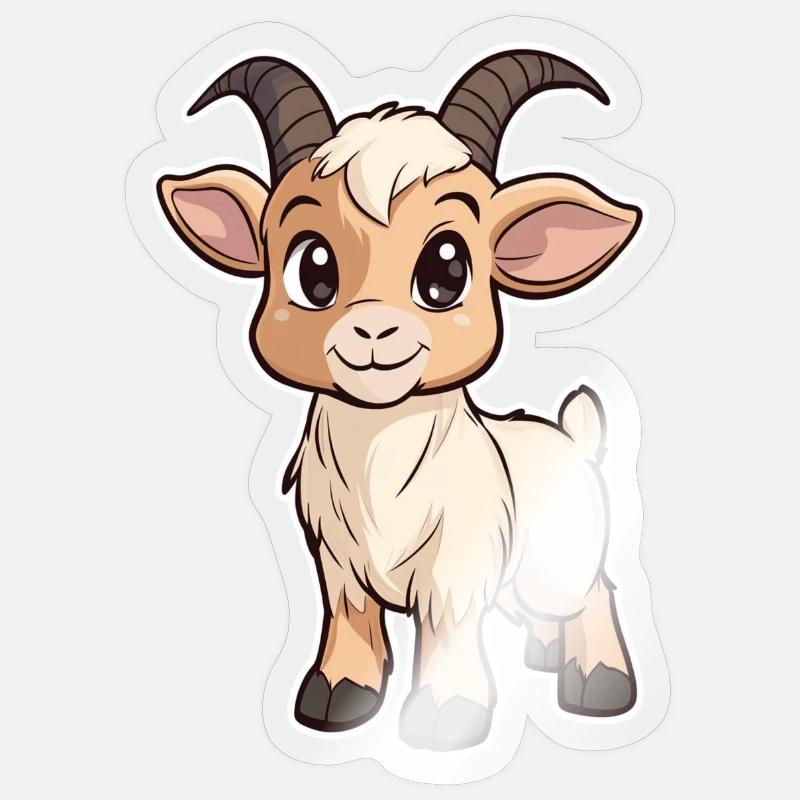 Chèvre - Sticker taille S (10 x 10 cm) - brillant transparent