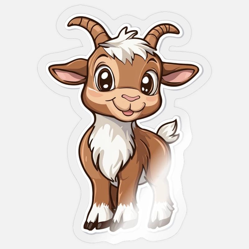 Ziege - Sticker Größe S (10 x 10 cm) - Transparent glänzend