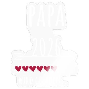 Werdender Papa 2026 Geschenk Schwangerschaft - Sticker Größe S (10 x 10 cm) - Transparent glänzend - Vorne