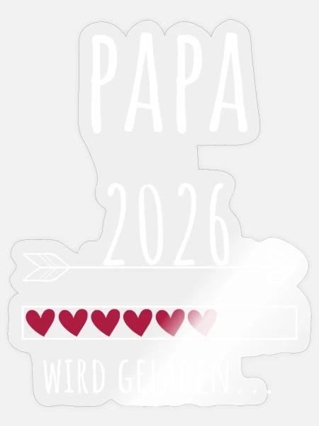 Werdender Papa 2026 Geschenk Schwangerschaft - Sticker Größe S (10 x 10 cm) - Transparent glänzend