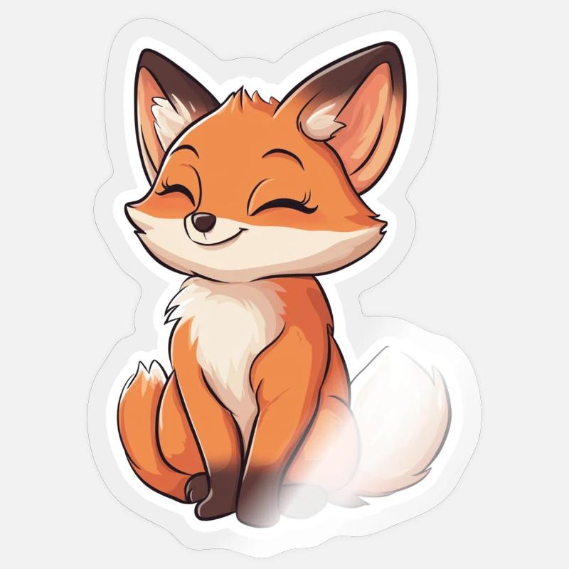 Fuchs - Sticker Größe S (10 x 10 cm) - Transparent glänzend
