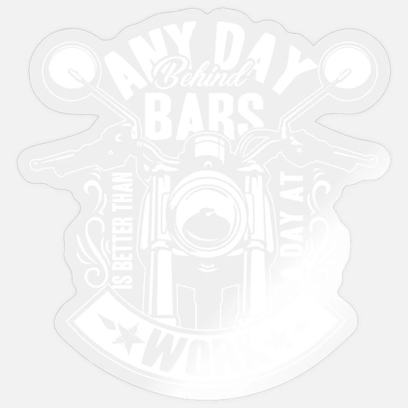 Motorrad Jeder Tag hinter Gittern ist besser Sticker Größe S (10 x 10 cm)