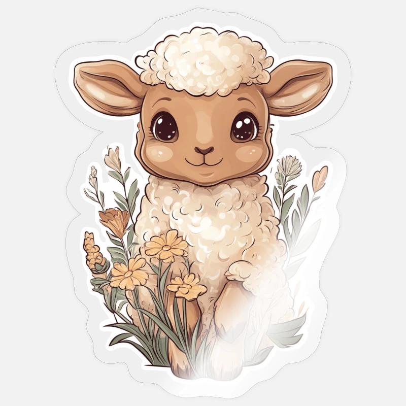 Mouton - Sticker taille S (10 x 10 cm) - brillant transparent