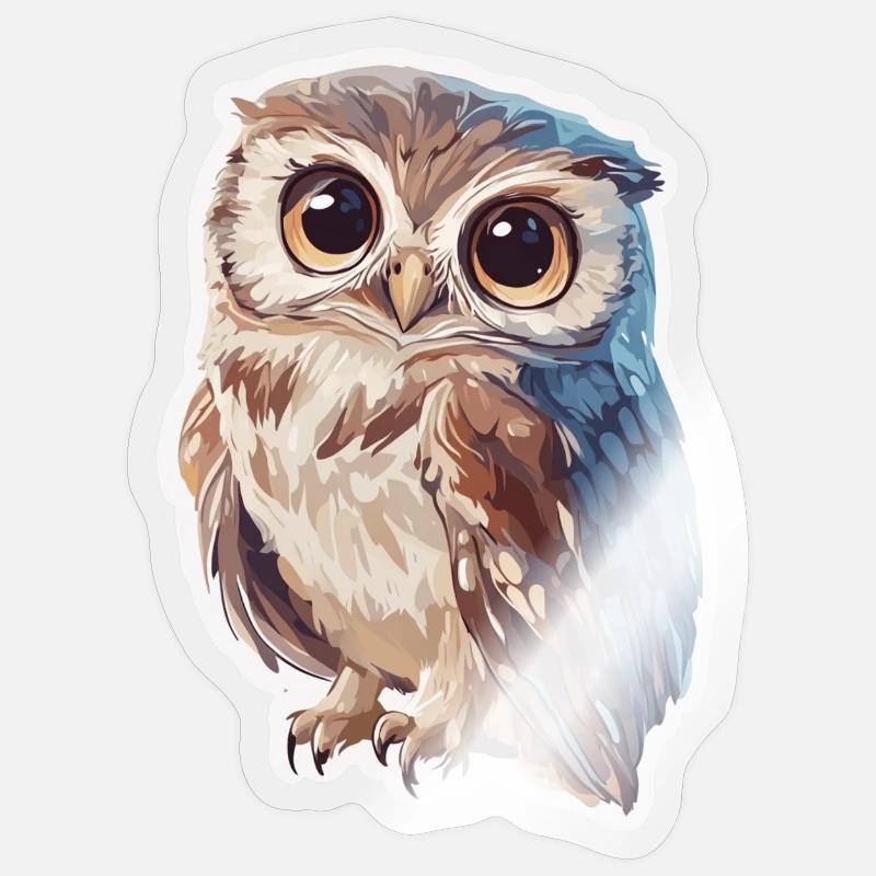 Eule - Sticker Größe S (10 x 10 cm) - Transparent glänzend