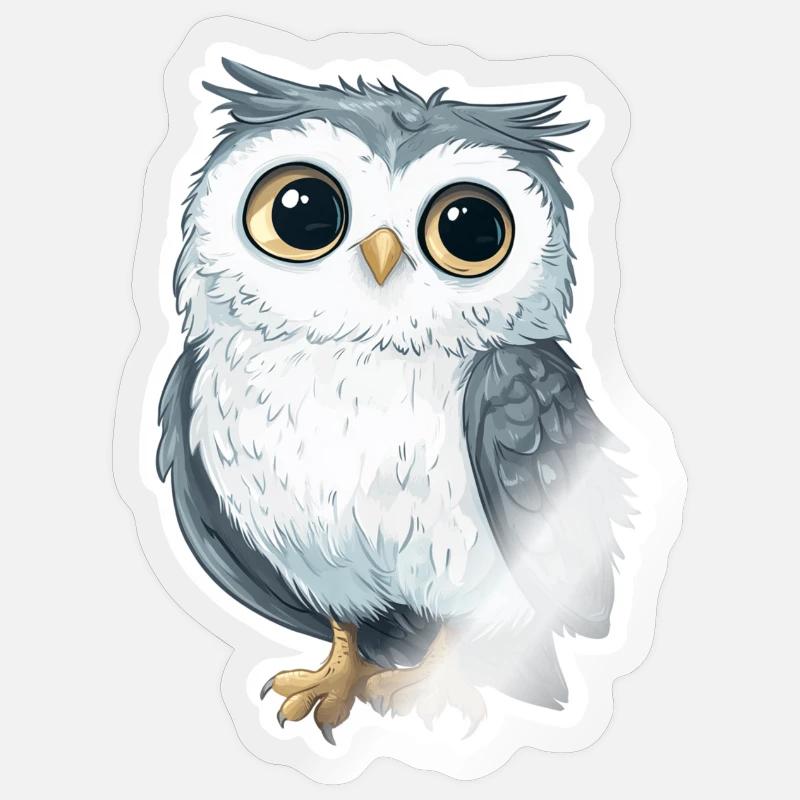 Eule - Sticker Größe S (10 x 10 cm) - Transparent glänzend