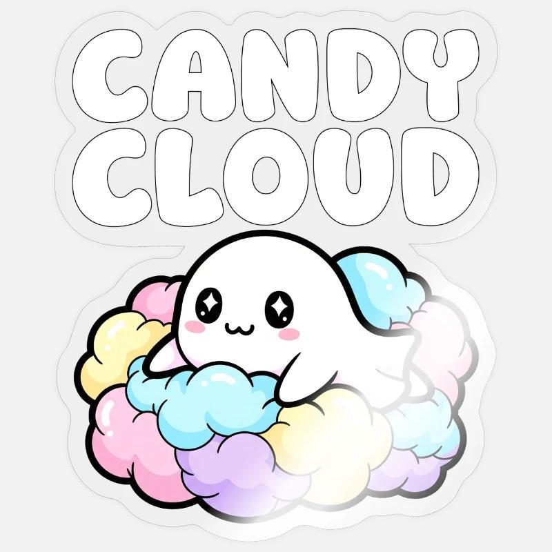CANDY CLOUD - GHOST HALLOWEEN - Sticker size S (10 x 10 cm) - transparent glossy