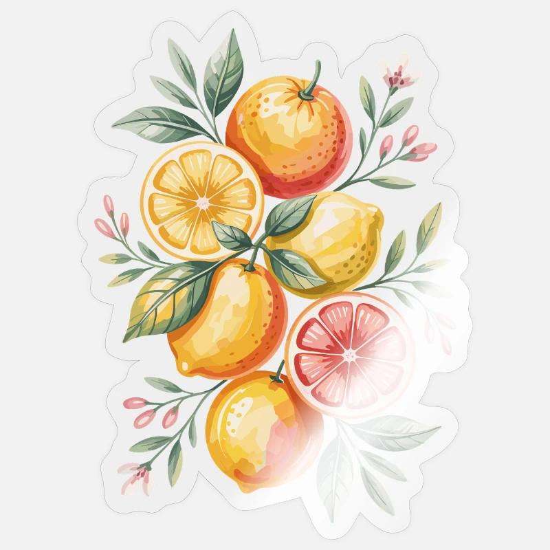 Lemons and Oranges Artwork Sticker size S (10 x 10 cm)