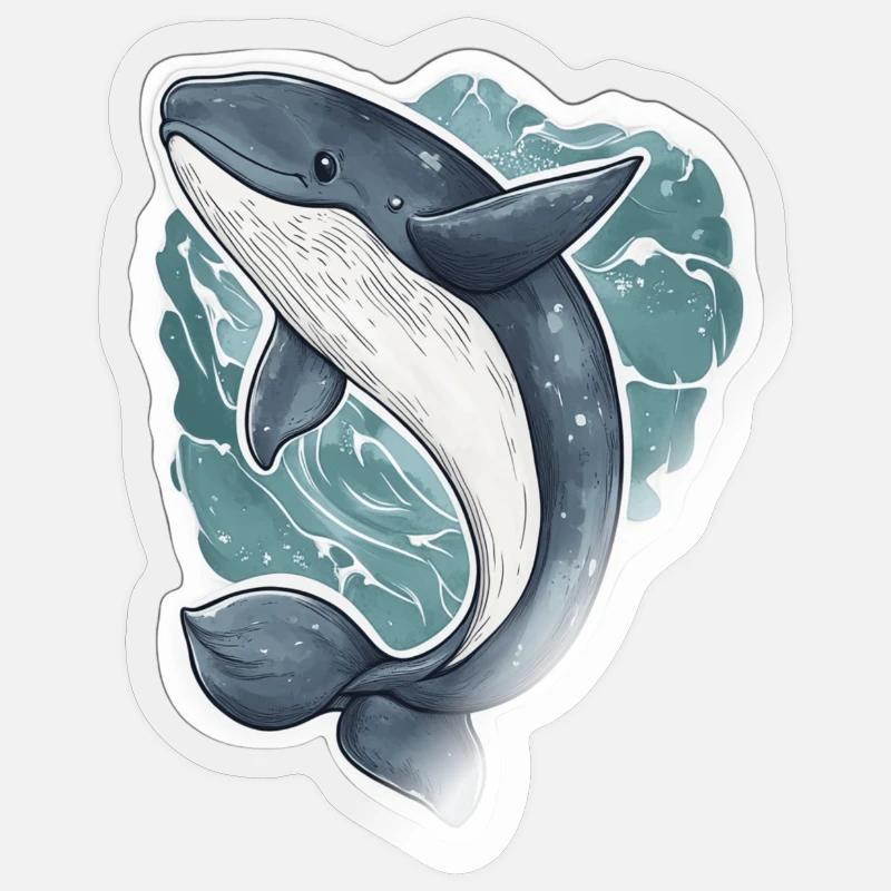 Wal - Sticker Größe S (10 x 10 cm) - Transparent glänzend