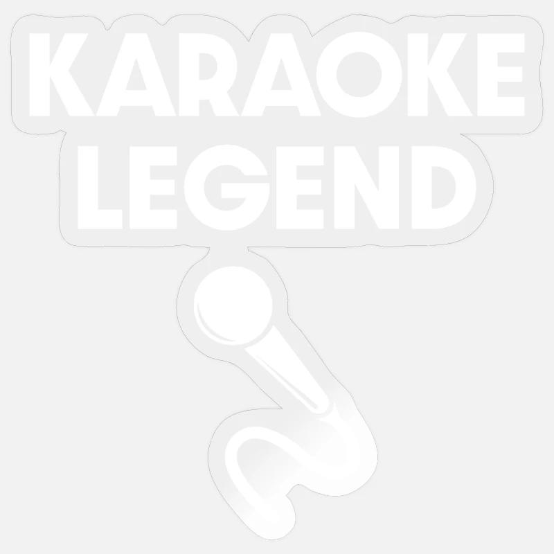 Karaoke Legend Microphone Design - Sticker size S (10 x 10 cm) - transparent glossy