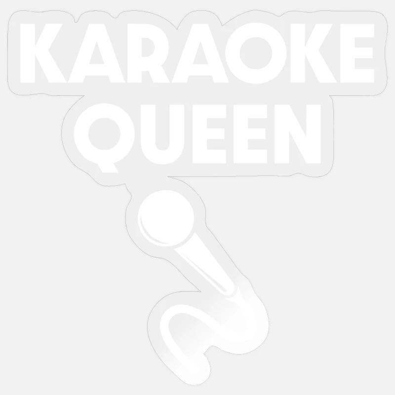 Karaoke Queen Microphone - Sticker size S (10 x 10 cm) - transparent glossy