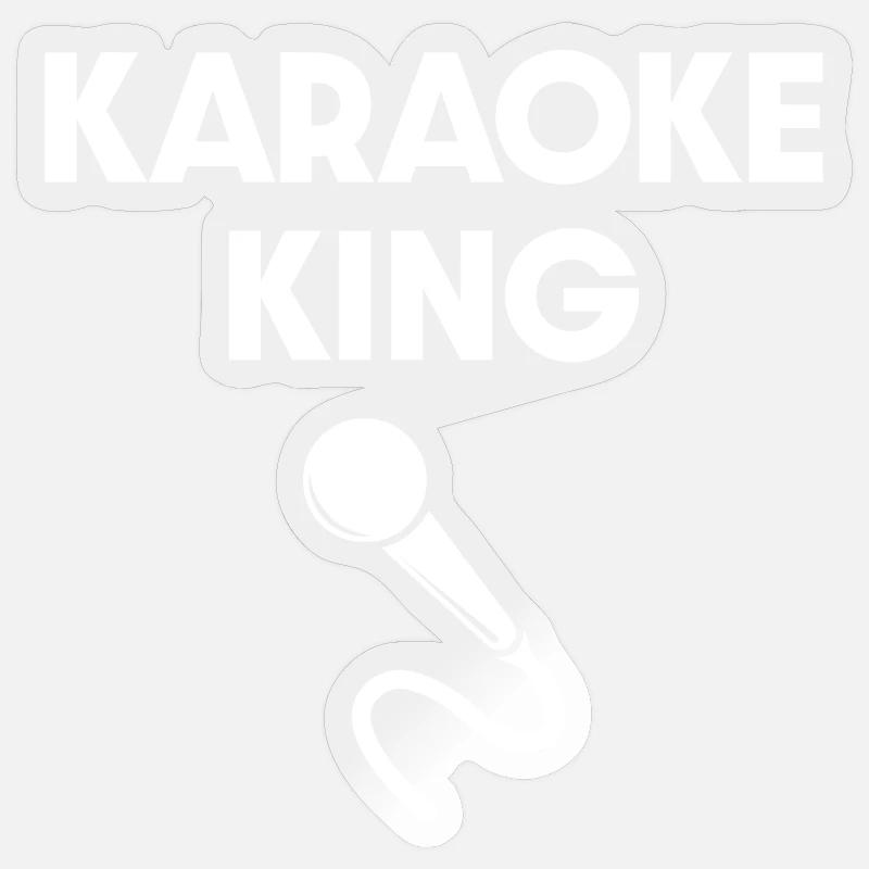 Karaoke King Mikrofon - Sticker Größe S (10 x 10 cm) - Transparent glänzend