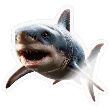 requin requin tigre requin plongeur requins mignons grand requin blanc - Sticker taille S (10 x 10 cm) - brillant transparent - Devant
