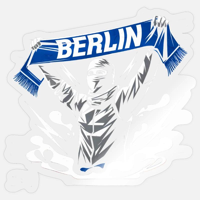 Stylisé Neon Graffiti Berlin Scene - Sticker taille S (10 x 10 cm) - brillant transparent
