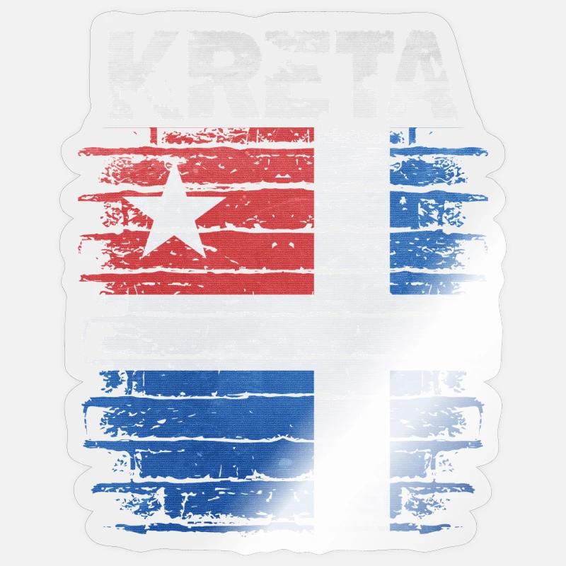 Drapeau de la Crète Impression d’art Sticker taille S (10 x 10 cm)