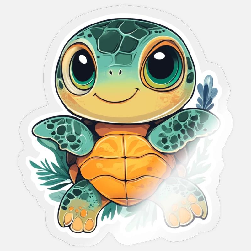 Turtle - Sticker size S (10 x 10 cm) - transparent glossy