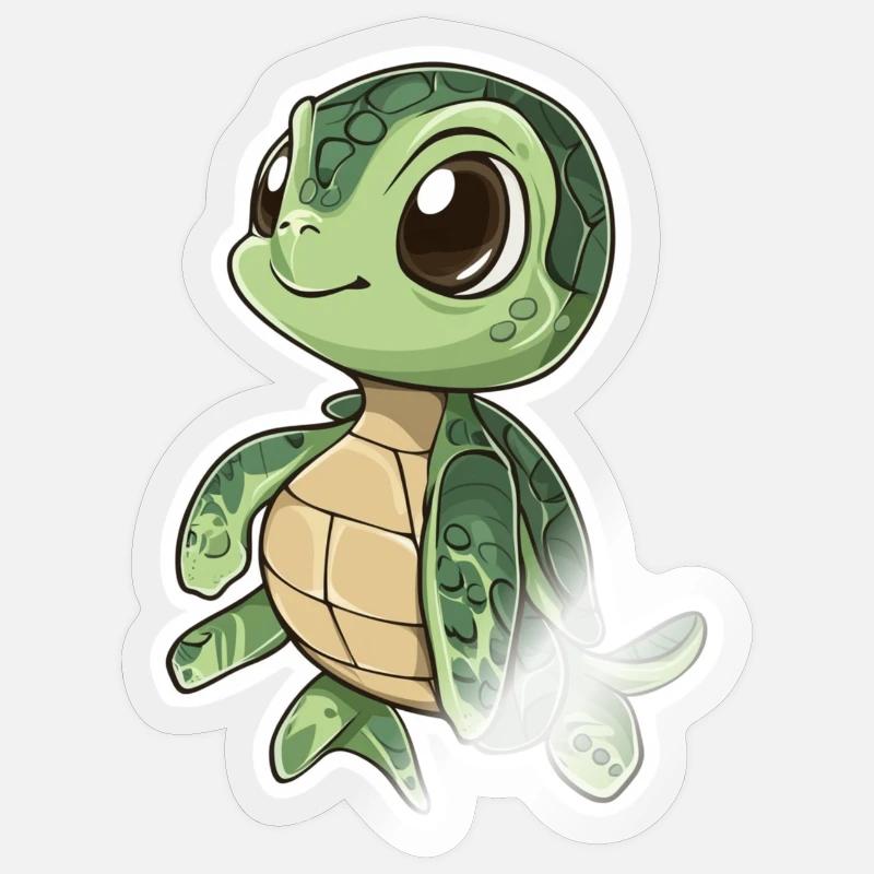 Turtle - Sticker size S (10 x 10 cm) - transparent glossy