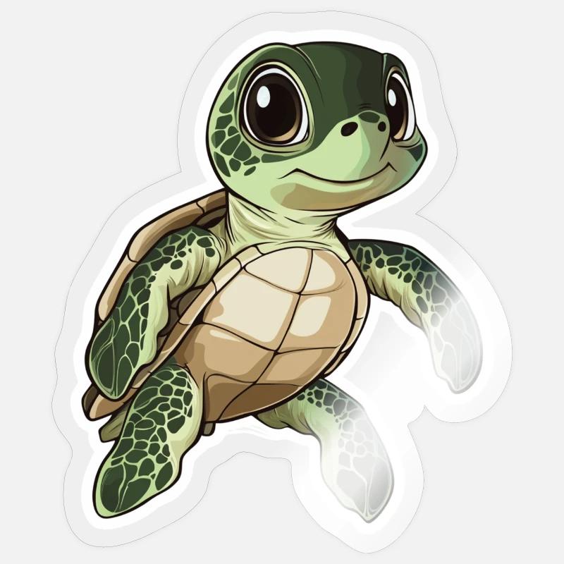 Turtle - Sticker size S (10 x 10 cm) - transparent glossy