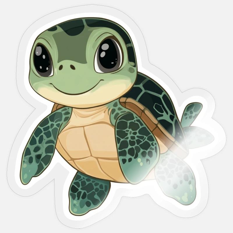 Turtle - Sticker size S (10 x 10 cm) - transparent glossy