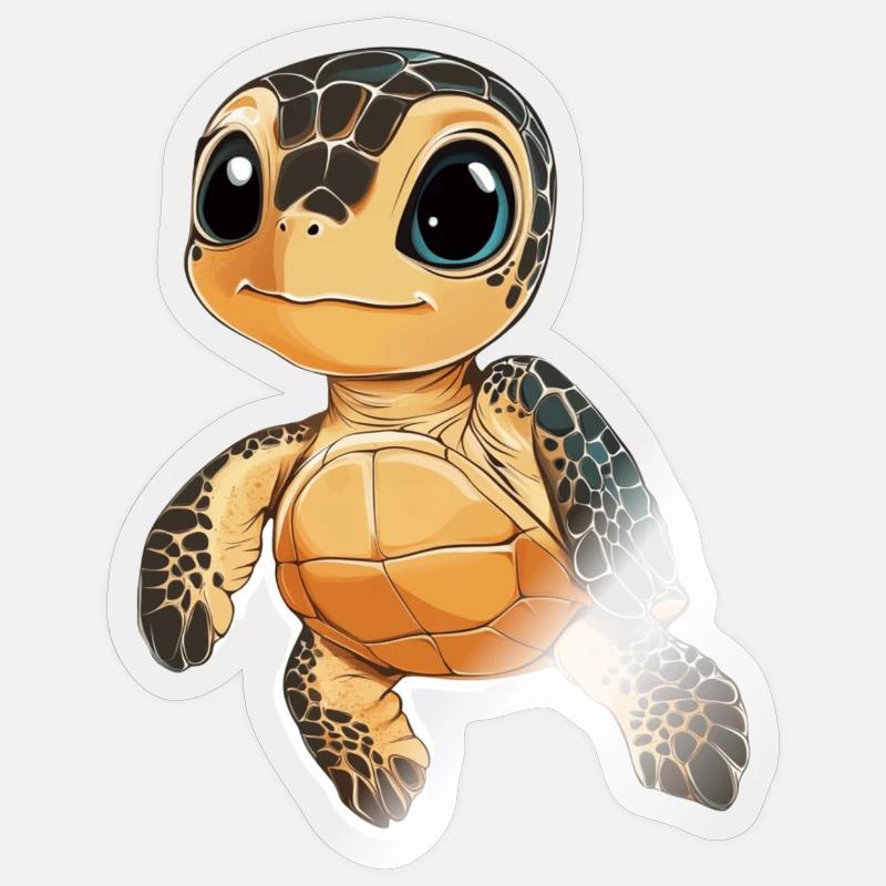 Turtle - Sticker size S (10 x 10 cm) - transparent glossy