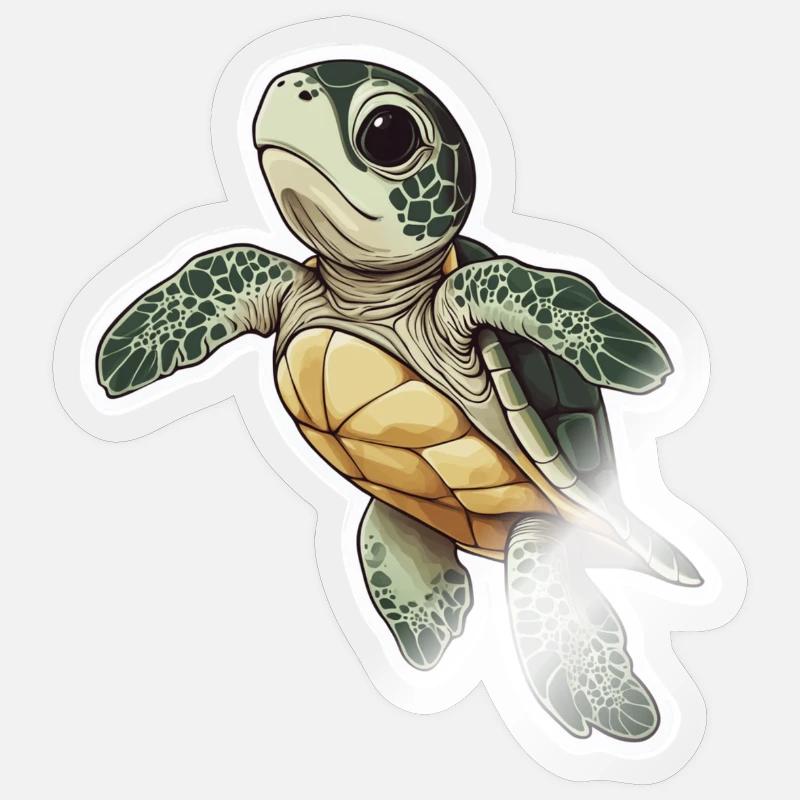 Turtle - Sticker size S (10 x 10 cm) - transparent glossy