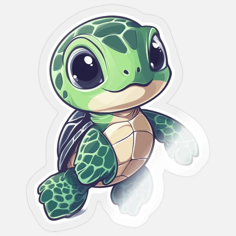Schildkröte - Sticker Größe S (10 x 10 cm) - Transparent glänzend