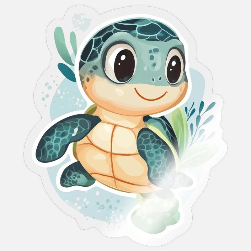 Turtle - Sticker size S (10 x 10 cm) - transparent glossy