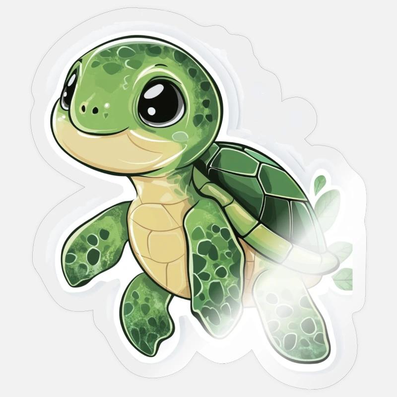 Turtle - Sticker size S (10 x 10 cm) - transparent glossy