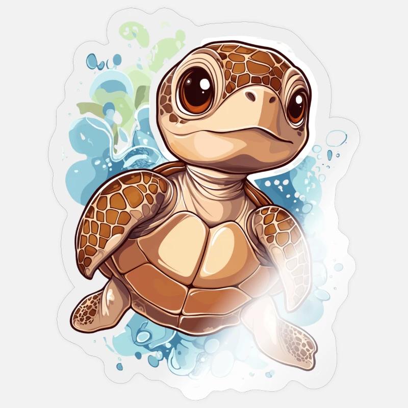 Turtle - Sticker size S (10 x 10 cm) - transparent glossy
