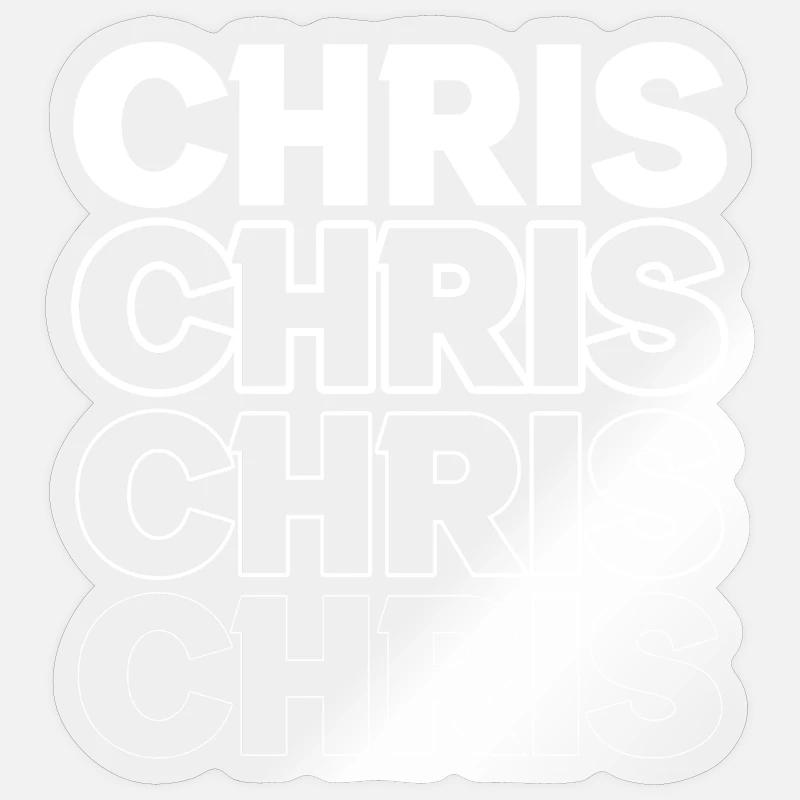 Conception à double lettrage Chris - Sticker taille S (10 x 10 cm) - brillant transparent