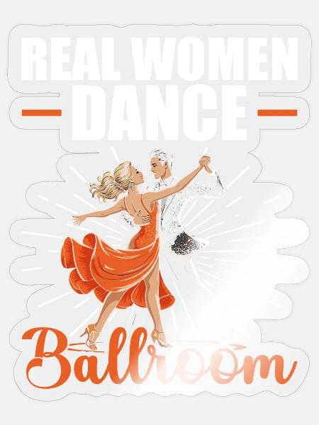 Echte Frauen Tanzen Gesellschaftstanz Ballroom - Sticker Größe S (10 x 10 cm) - Transparent glänzend