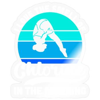 Plongeoir - Sticker taille S (10 x 10 cm) - brillant transparent - Devant