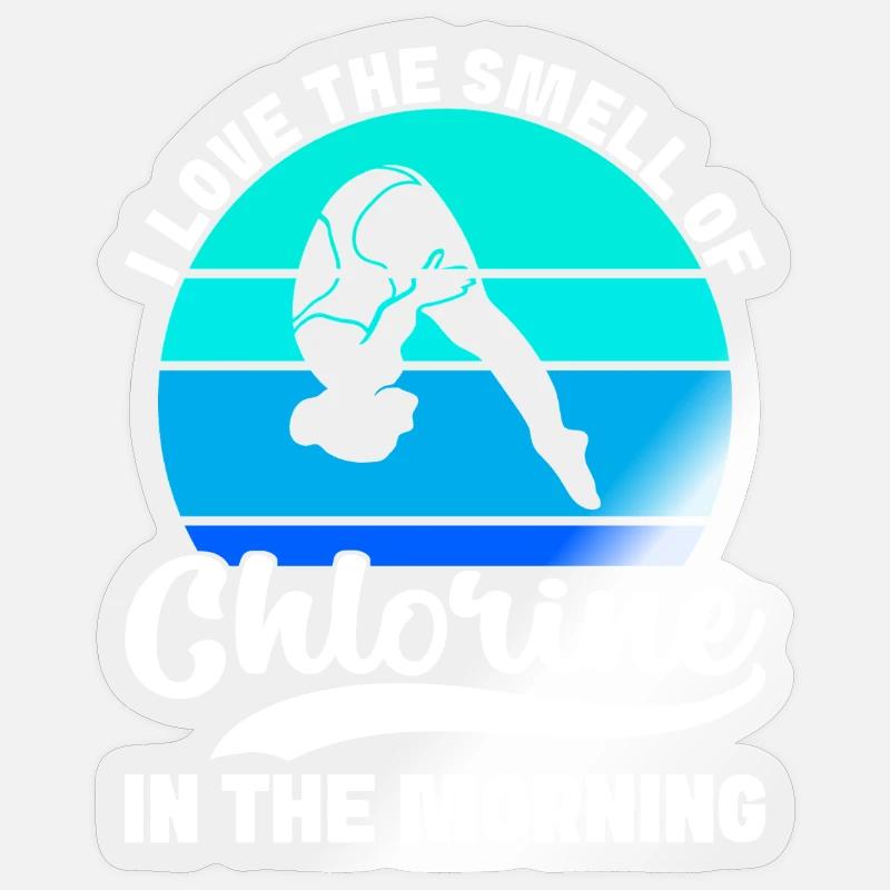 Diving diving board - Sticker size S (10 x 10 cm) - transparent glossy
