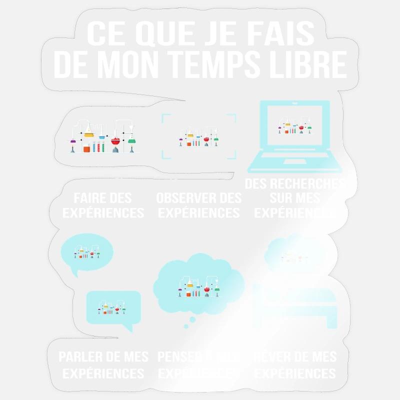 Ce que je fais de mon temps libre Passion Chimie Sticker taille S (10 x 10 cm)