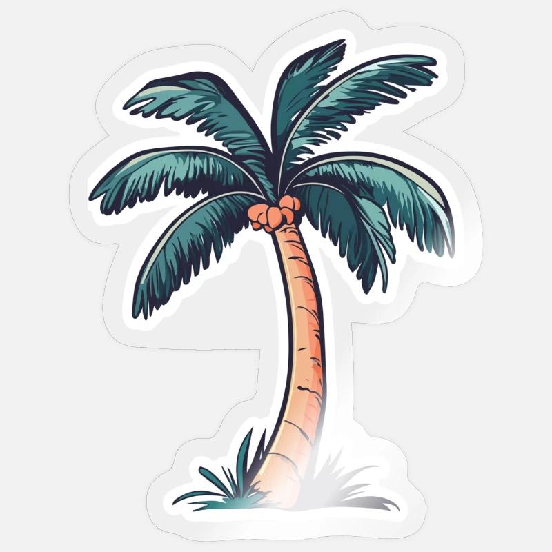 Palm tree - Sticker size S (10 x 10 cm) - transparent glossy