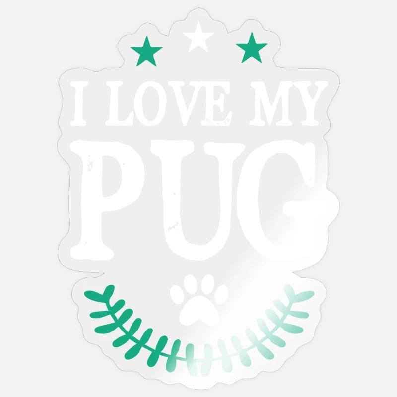 PUG Mops - Sticker Größe S (10 x 10 cm) - Transparent glänzend
