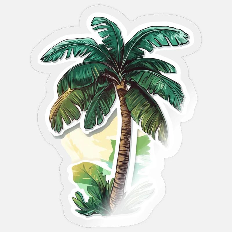 Palm tree - Sticker size S (10 x 10 cm) - transparent glossy