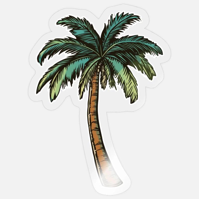 Palm tree - Sticker size S (10 x 10 cm) - transparent glossy